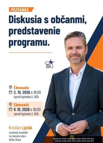 Kandidát na starostu Kristián Lipták pozýva na verejnú diskusiu 9. októbra o 18:00
